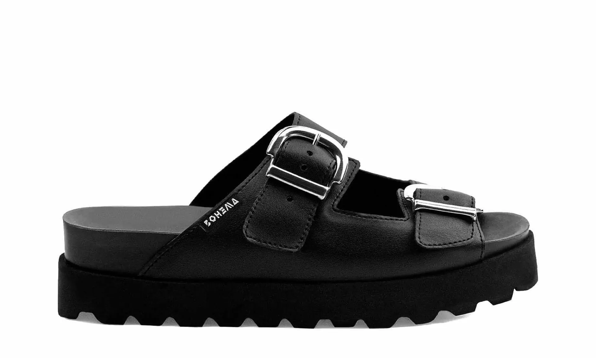 Damen Bohema Buckle Slides Black