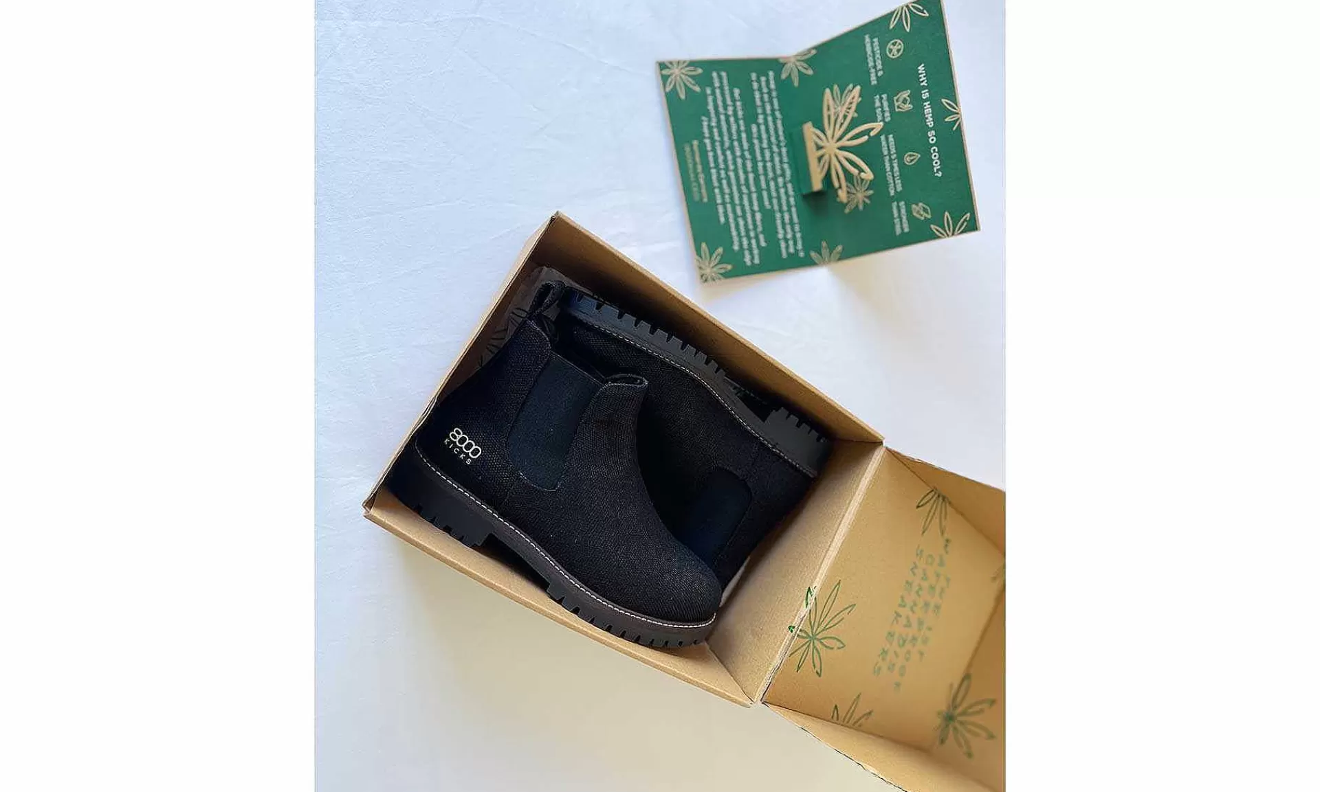 Damen 8000kicks Crossover Hemp Chelsea Boot Full Black