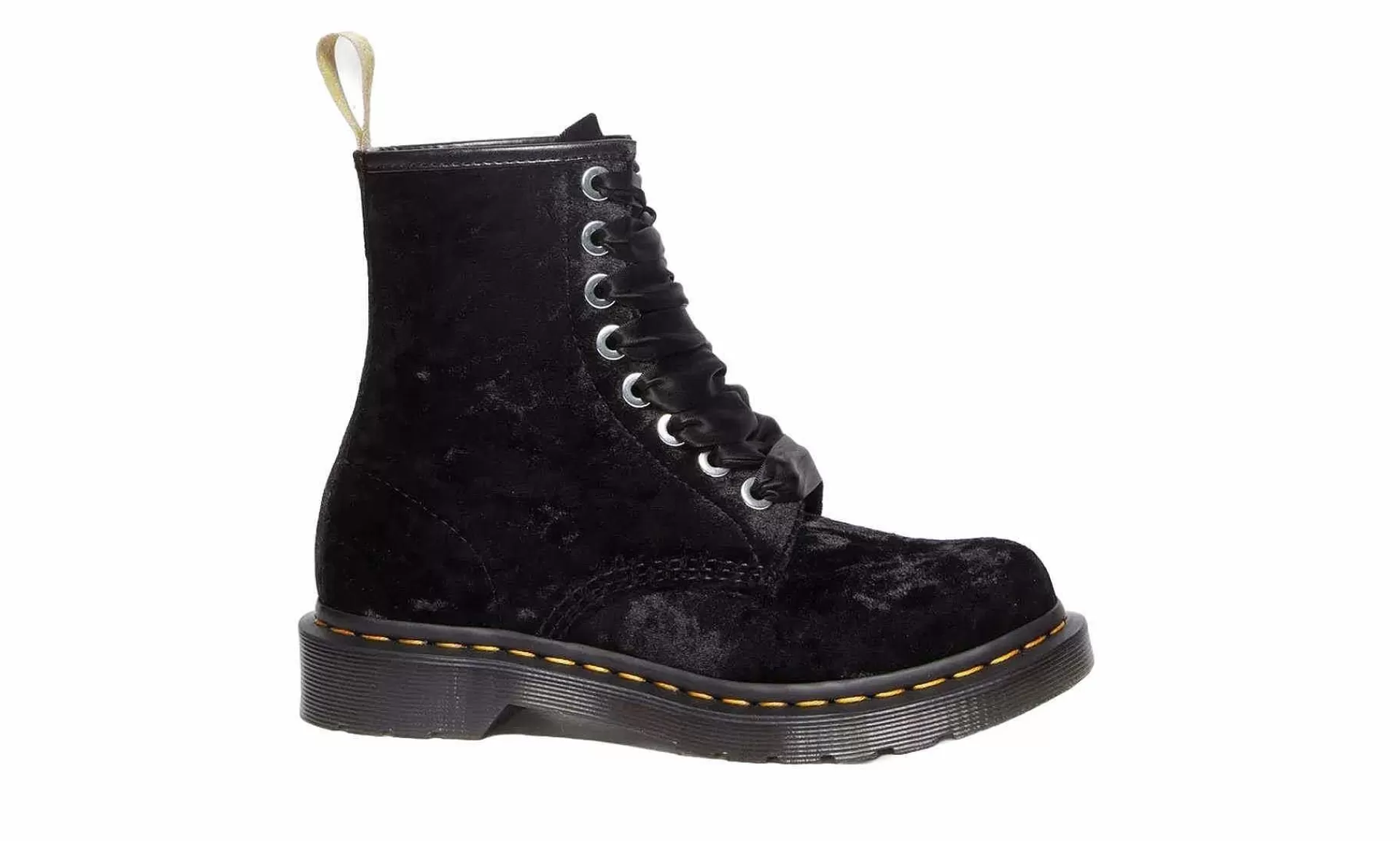 Damen Dr. Martens Vegan 1460 Black Crushed Velvet